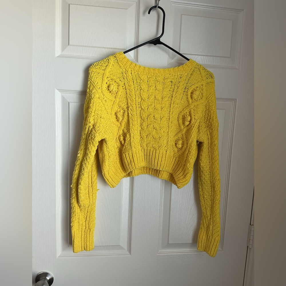 Urban Outfitters Yellow Cable Knit Sweater